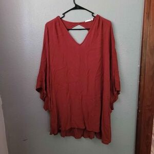 Lush Bell Sleeve Tunic Top blouse Womens Size Large